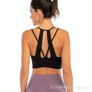 Soutien-gorge de sport yoga avec soutien-gorge à bretelles spaghetti